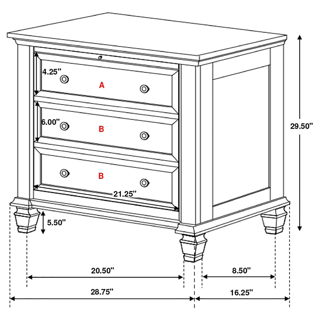 Rocco - 4 Piece Queen Bedroom Set - Cream White