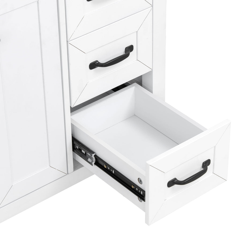 Bathroom Vanity With Sink, Freestanding Design, Soft Close Doors & Drawers - White
