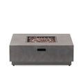 Modern Square Iron Fire Pit 50, 000 Btu - Stone Gray