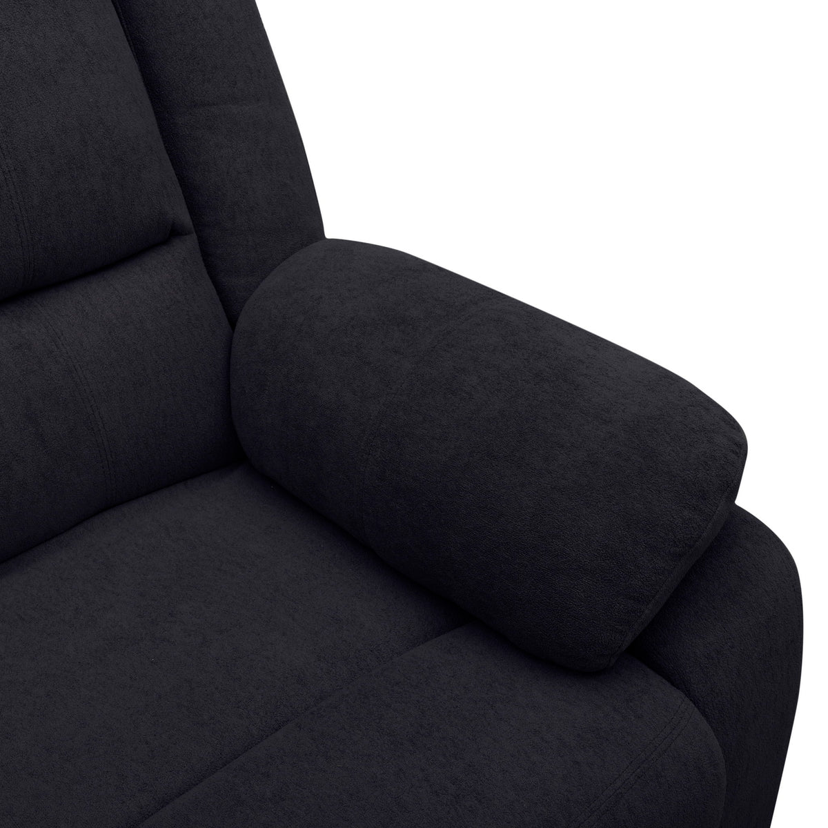 3 Seat Manual Reclining Sofa With Deep Recline - Black