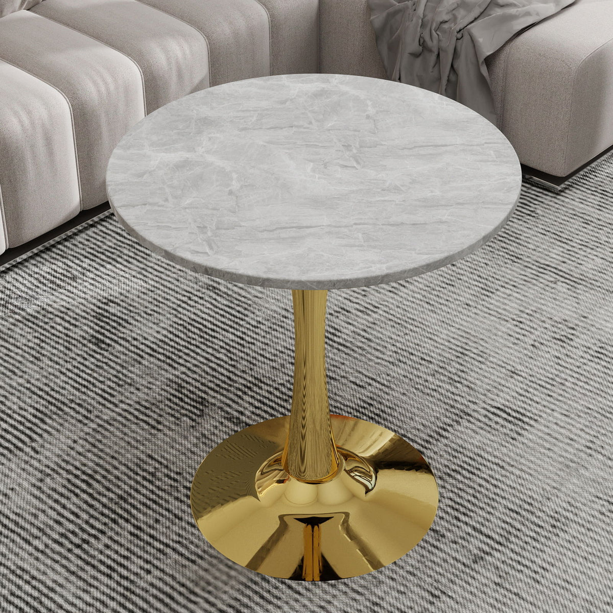 Coffee Table With Round Top For Living Rooms - Golden