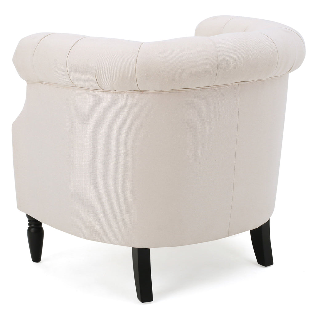 Celestialis - Upholstered Club Chair With Tub Design And Rolled Recessed Armrests
