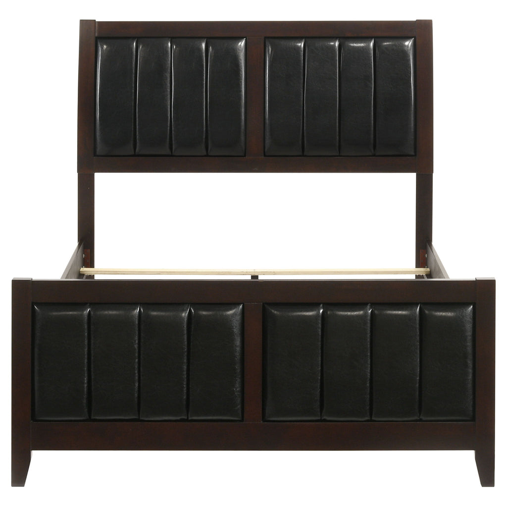 Full Panel Bed With Tufted Headboard Frame - Brown
