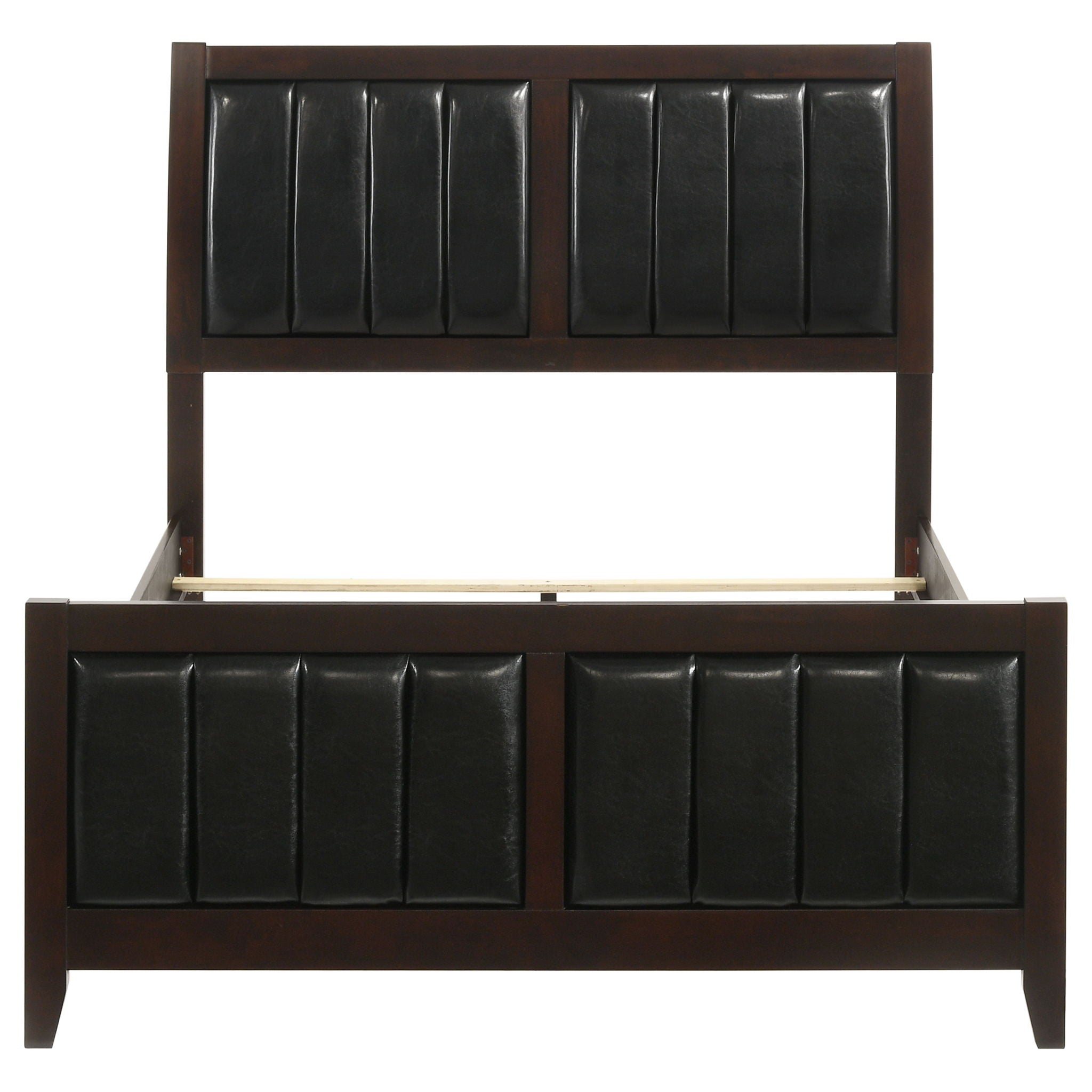 Full Panel Bed With Tufted Headboard Frame - Brown