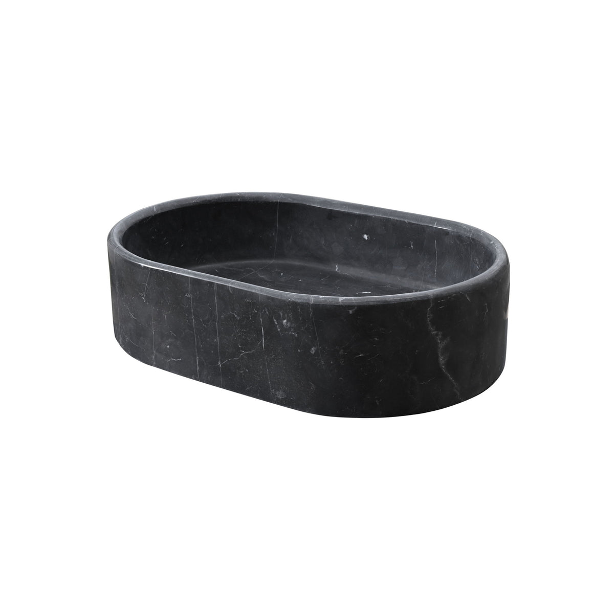 Vessel Sink, Oval Basin, Solid Above-Counter Vanity, Bowl For Master Bathroom - Dark Gray