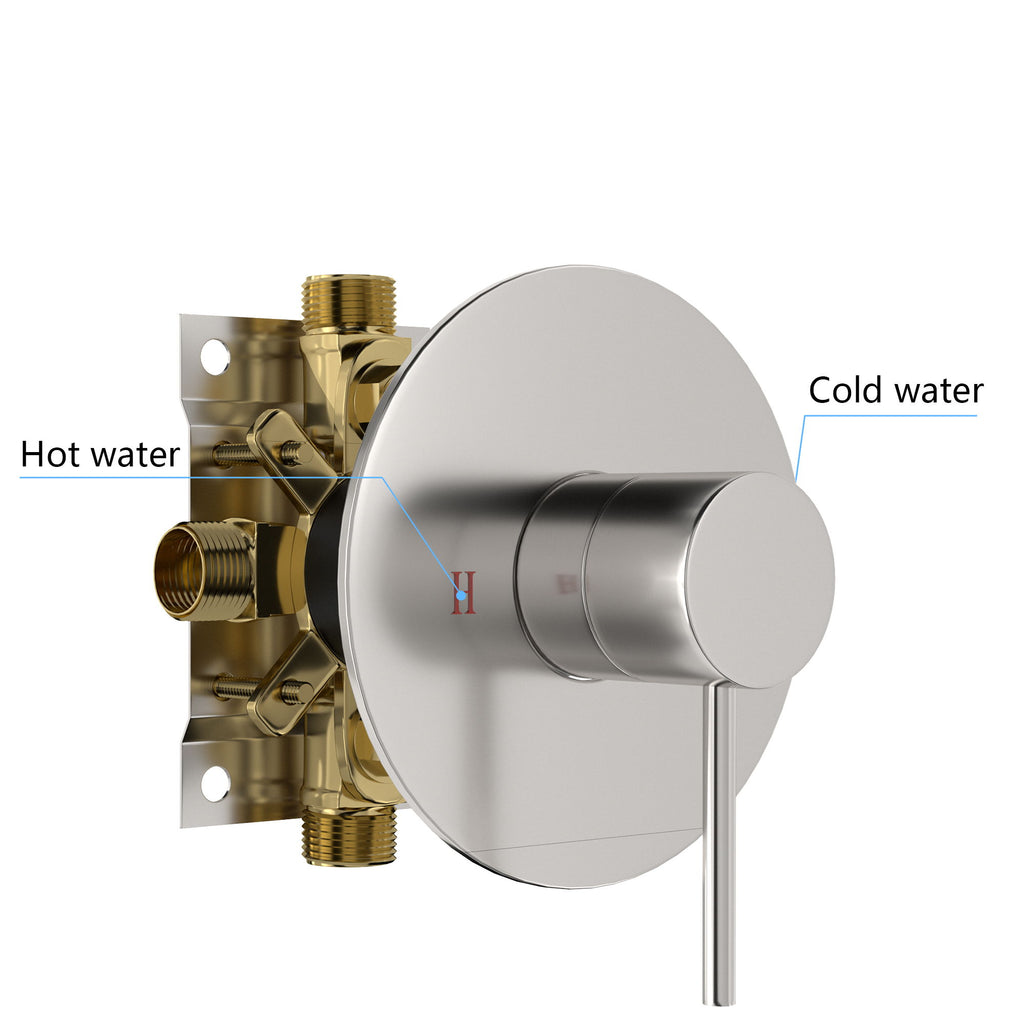 Shower Faucet Set With 10" Rainfall Shower Head And Valve - Brushed Nickel