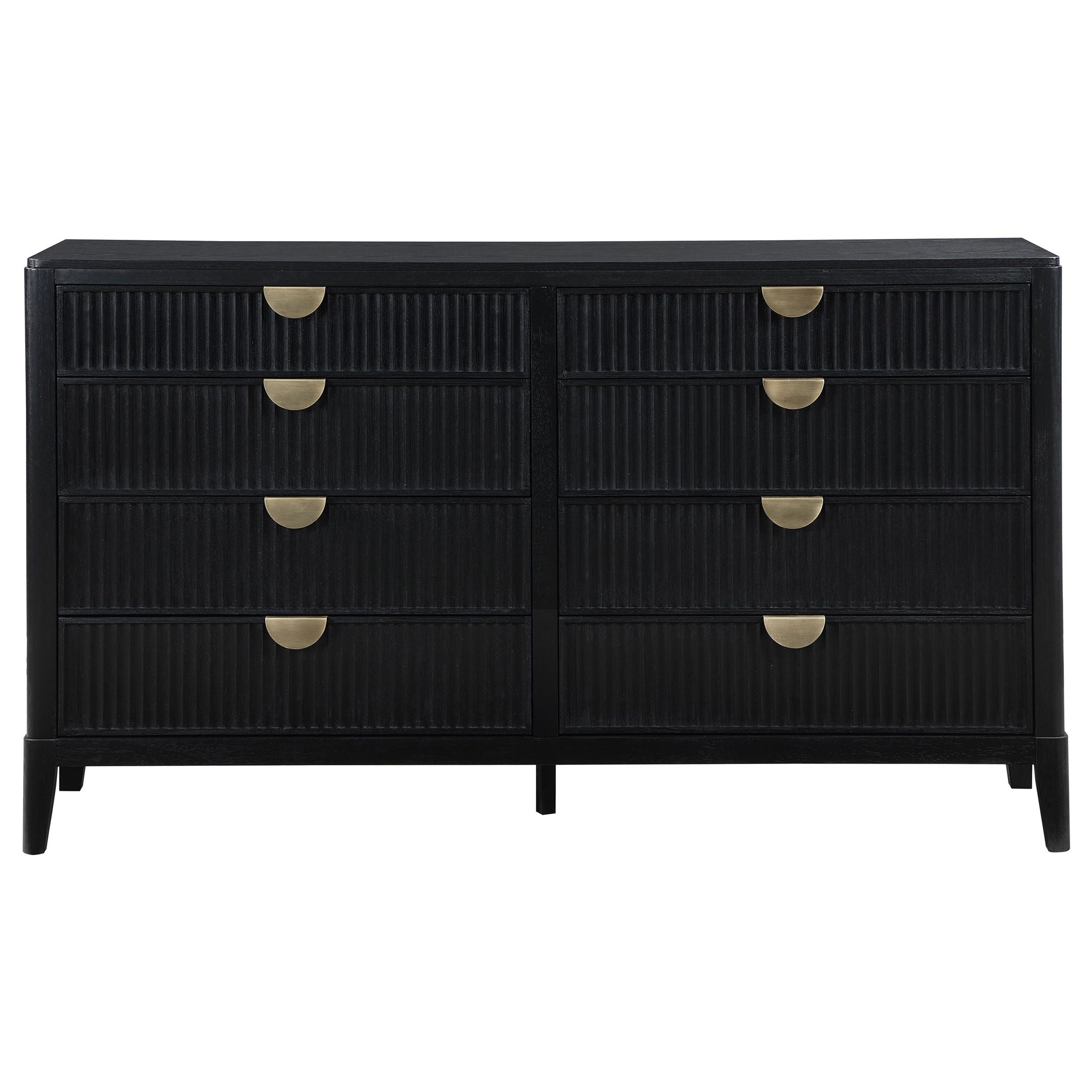Mason - 8 Drawer Dresser With Fluted Design - Black