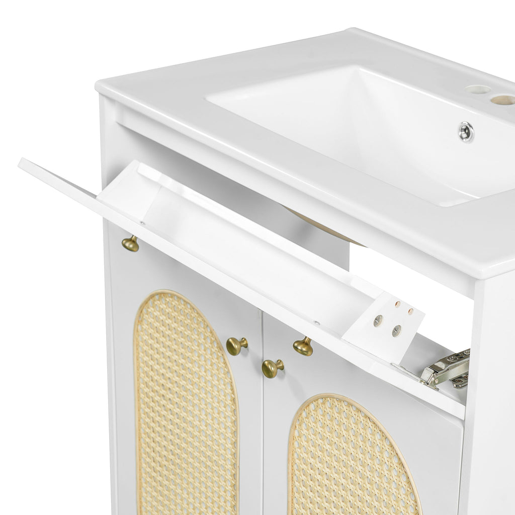 Modern Bathroom Vanity With Sink, Cabinet With Adjustable Shelf