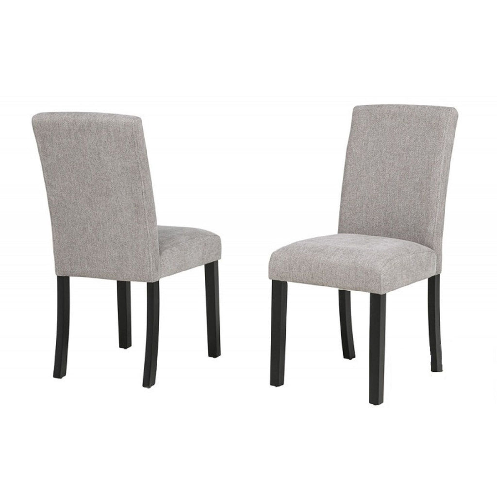 Upholstered Dining Room Kitchen Side Chairs (Set of 2) - Black / Gray