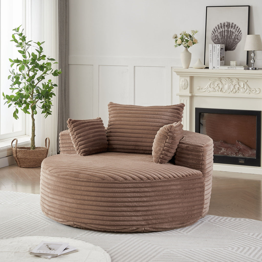 Modern Single Sofa With Backrest Pillow For Living Room