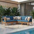 Perla - 5 Pieces Sofa Set - Blue