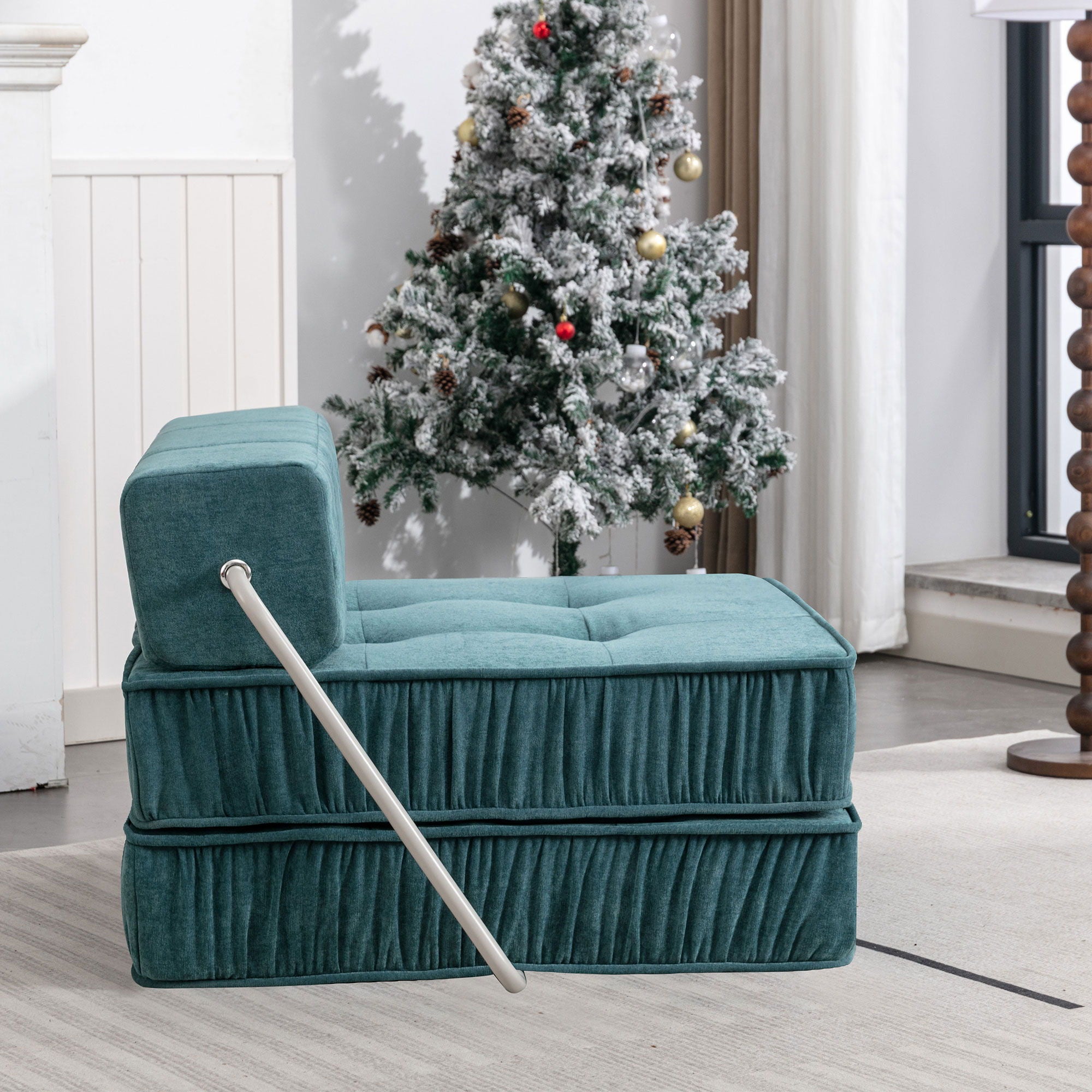 Folding Sofa With Removable Back Cushion, Convertible Futon Sleeper Chair