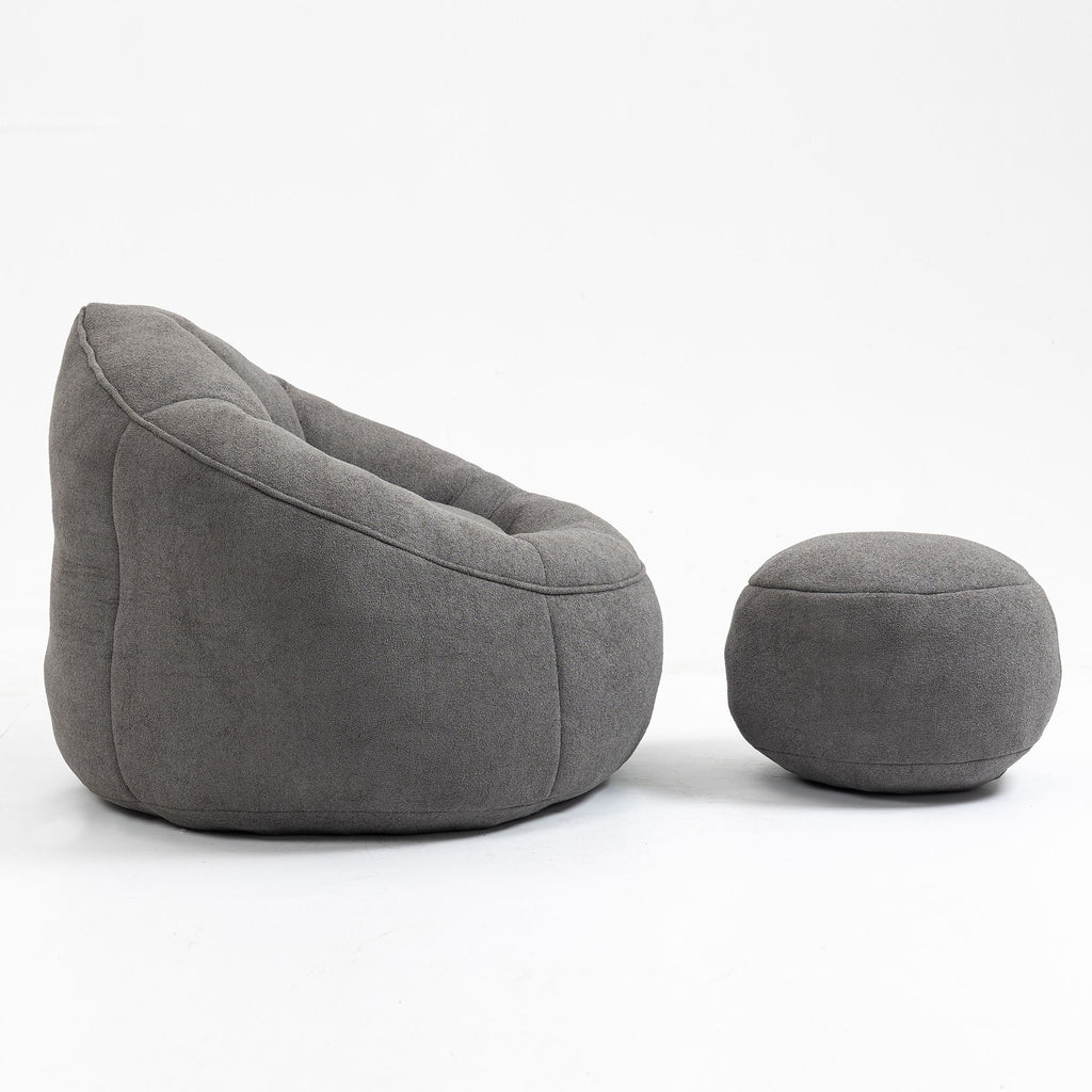 Bedding Bean Bag Sofa Chair High Pressure Foam With Footrest