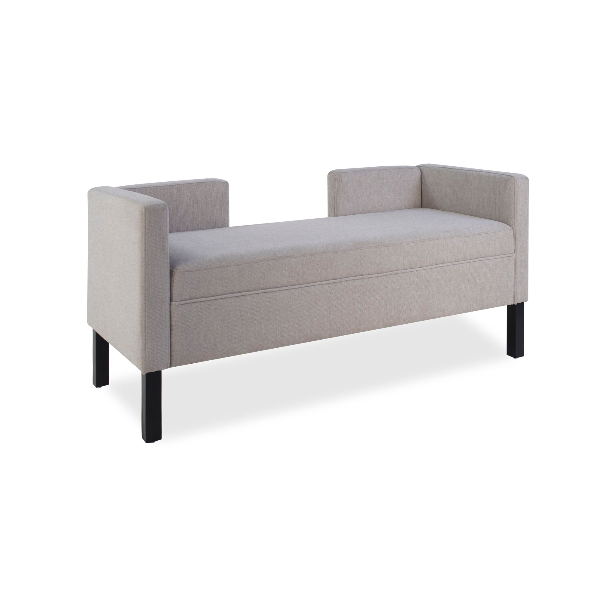 Upholstered Ottoman With 2 Bolster Pillows For Living Room - Gray