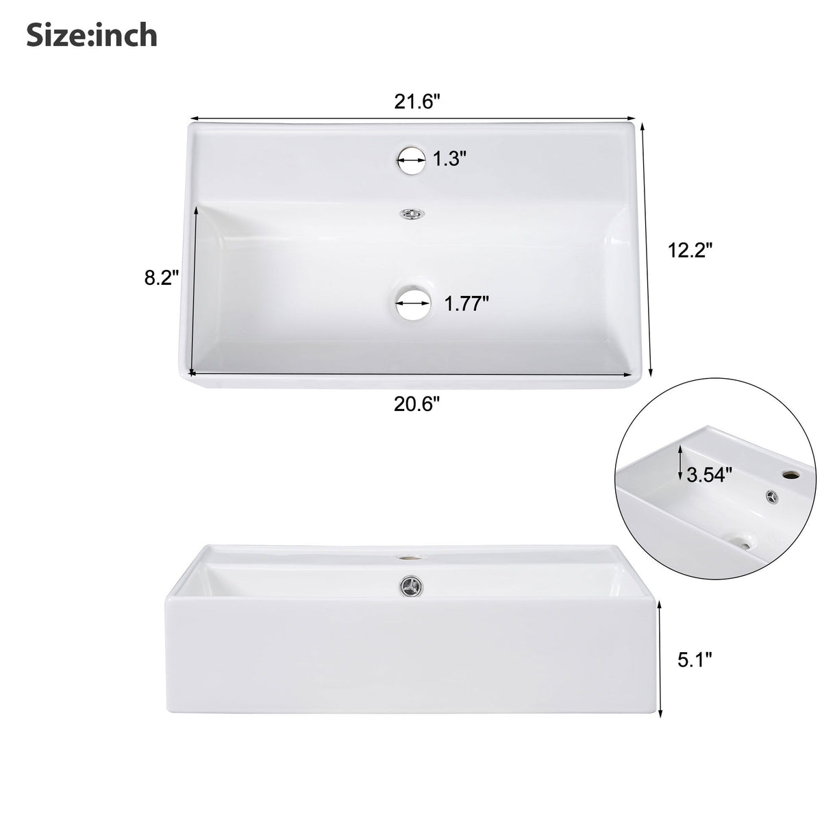 Bathroom Vanity With Sink, Freestanding Wood Grain Cabinet With Storage