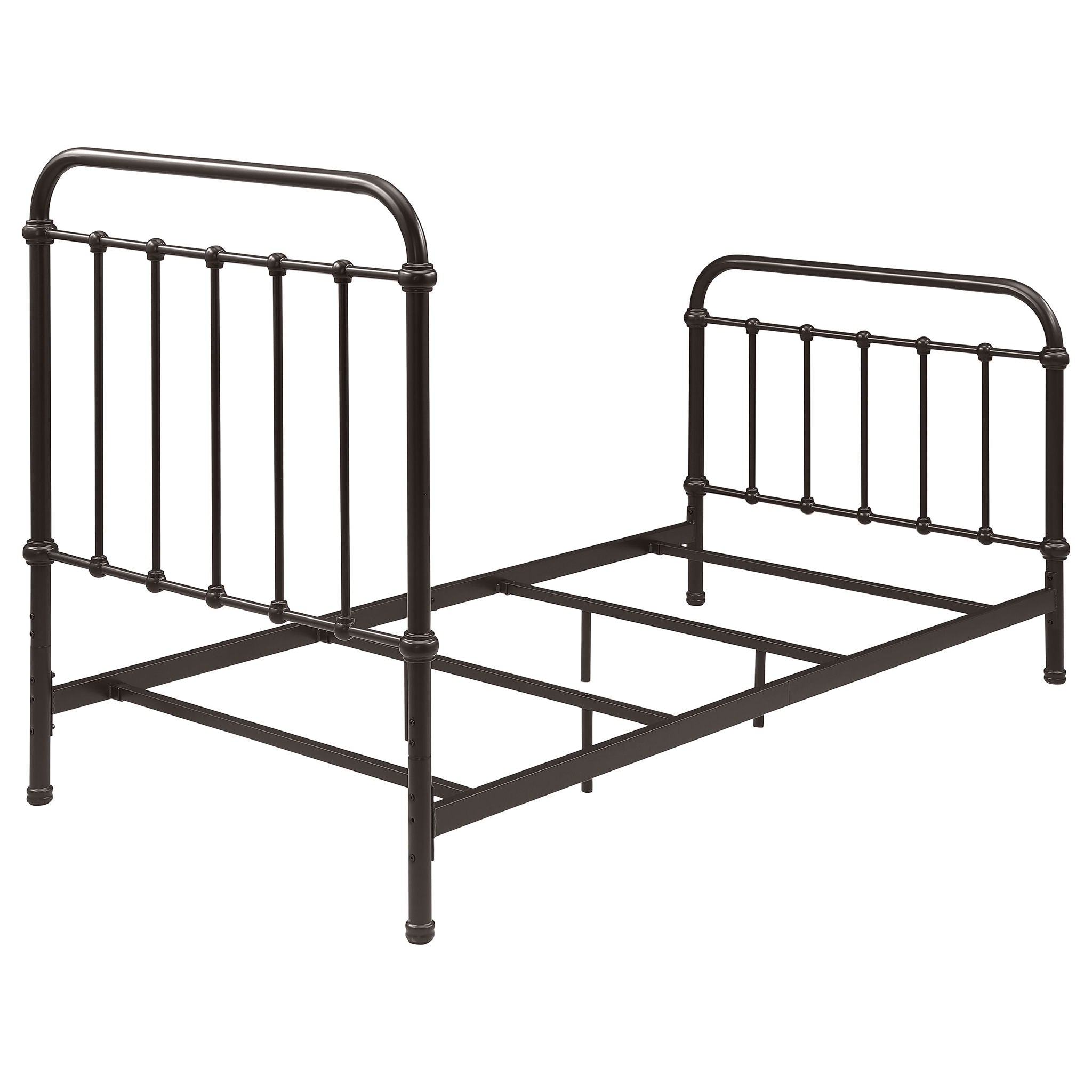 Twin Panel Bed With Ornate Design - Bronze