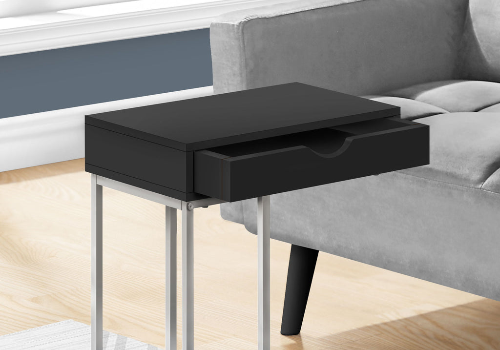 Accent Table, C - Shaped Contemporary & Modern - Black