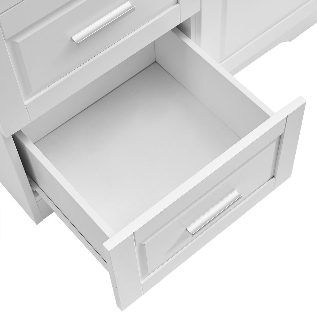 Tall And Wide Storage Cabinet With Doors, 3 Drawers