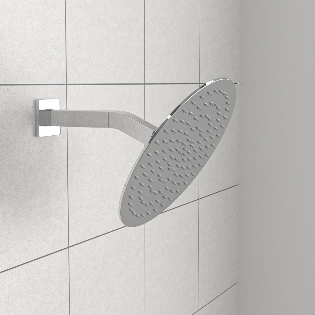 Elegant 6" Shower Arm With Flange, Stainless Steel Construction For Rain Shower Heads - Chrome