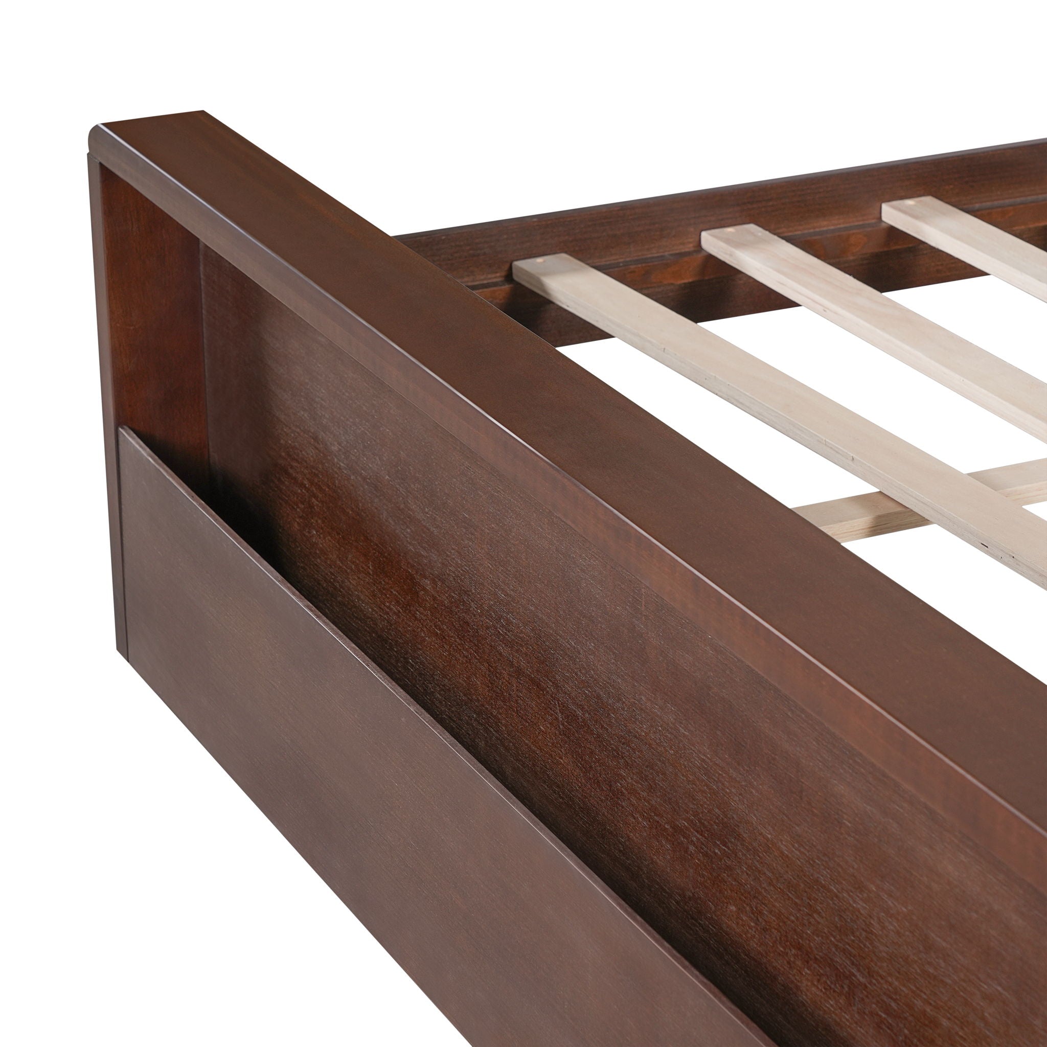 Bed Frame With Dual Open Storage Headboard And Footboard