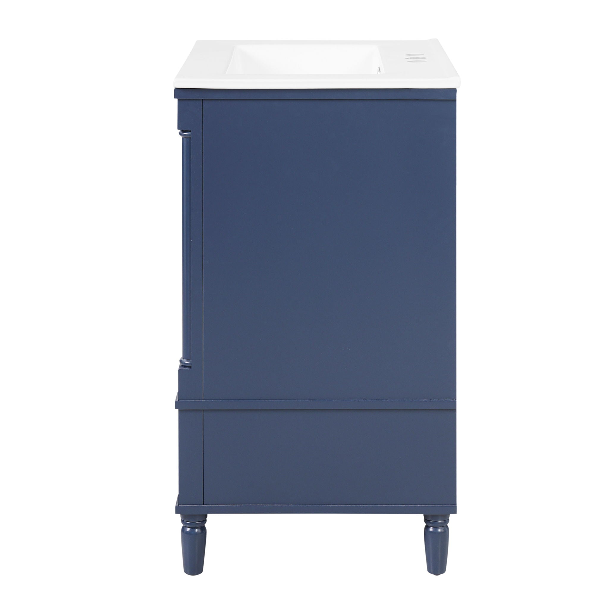 Bathroom Vanity With Ornate French Cylinder Legs, Soft Close Drawer