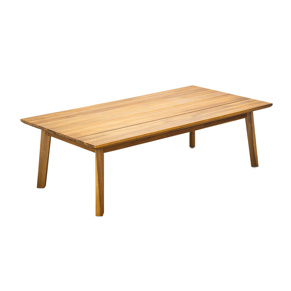 Porto - Outdoor 4 Piece Chat Set, Comfortable Seating, Acacia Wood And Rope, Compact Dimensions - Teak / Beige