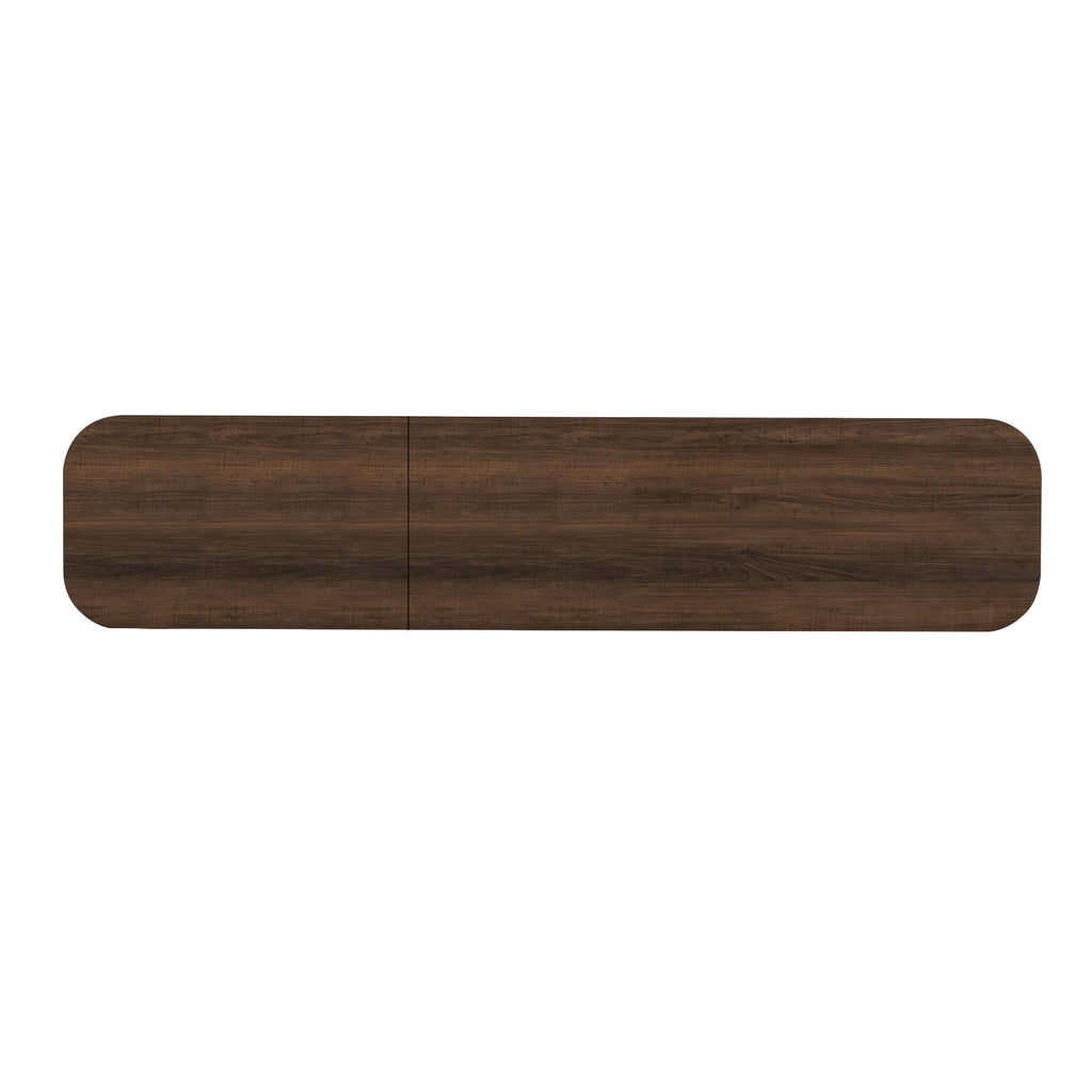 70" TV Stand With Ample Storage, Curved Corners - Dark Brown