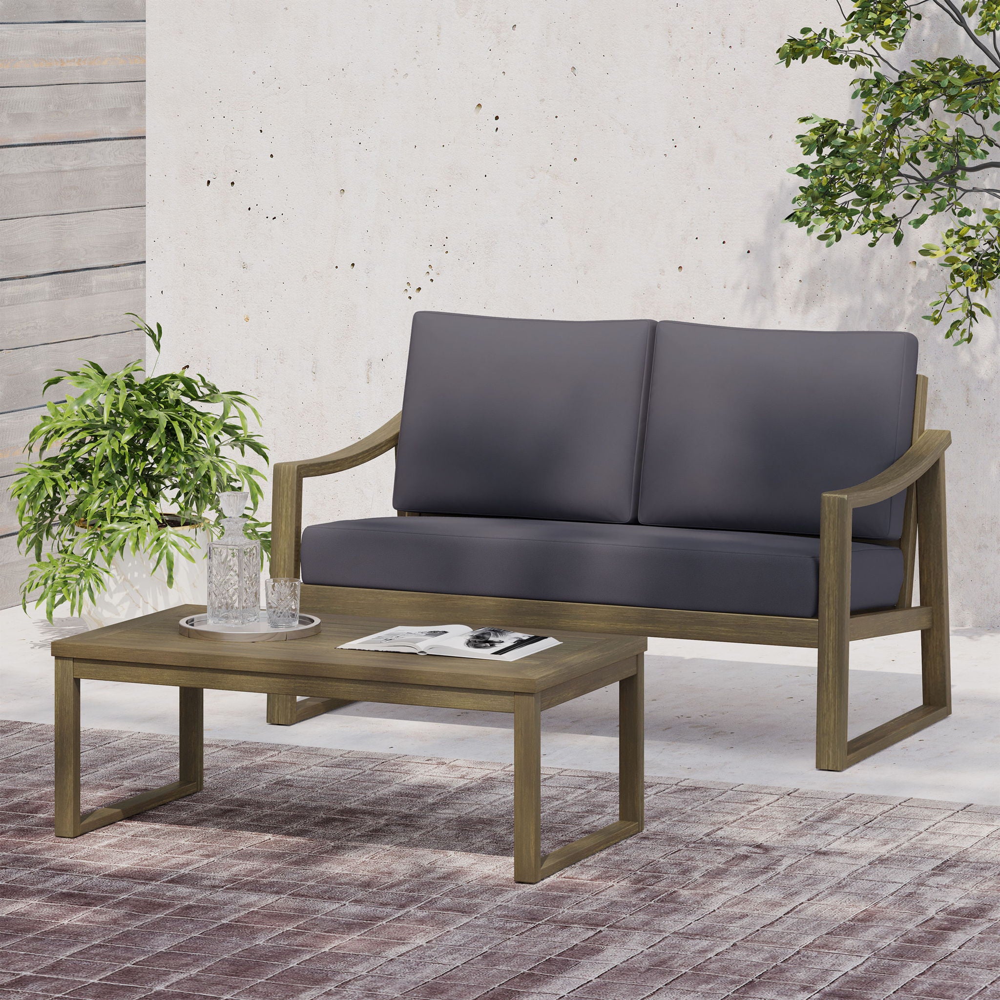 4 Person Outdoor Seating Group With Water Resistant Cushions
