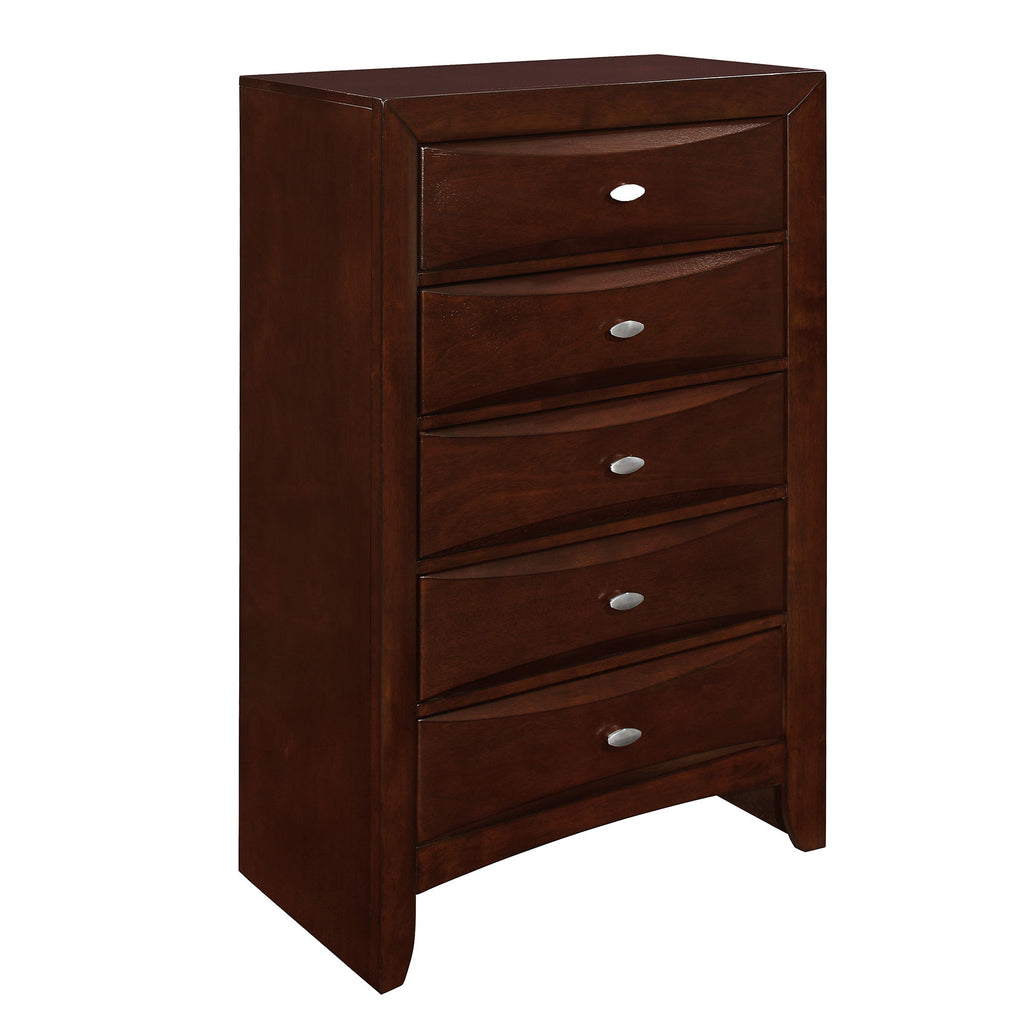 Lucille - 5 Piece Bedroom Set With Storage Drawers And Bookcase Headboard