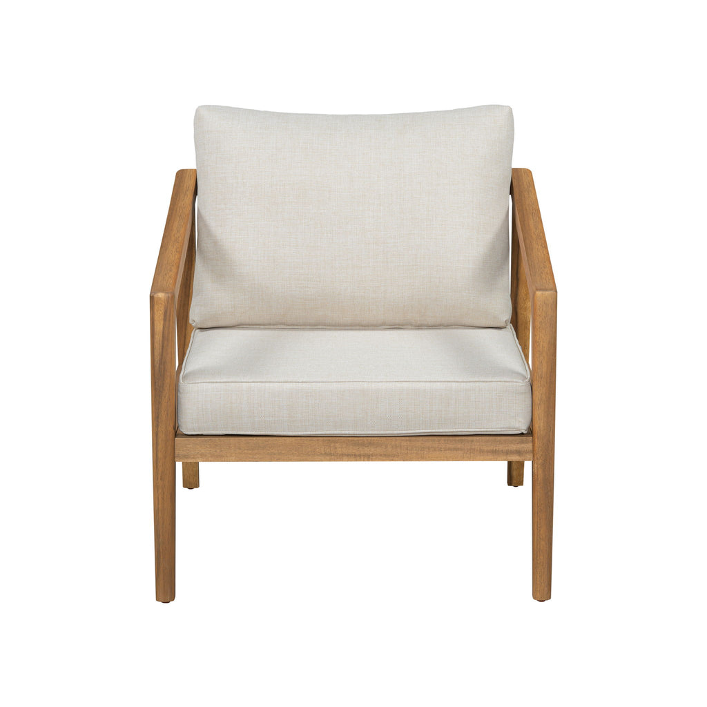 Westin - Outdoor Acacia Wood Club Chair (Set of 2) - Teak / Beige