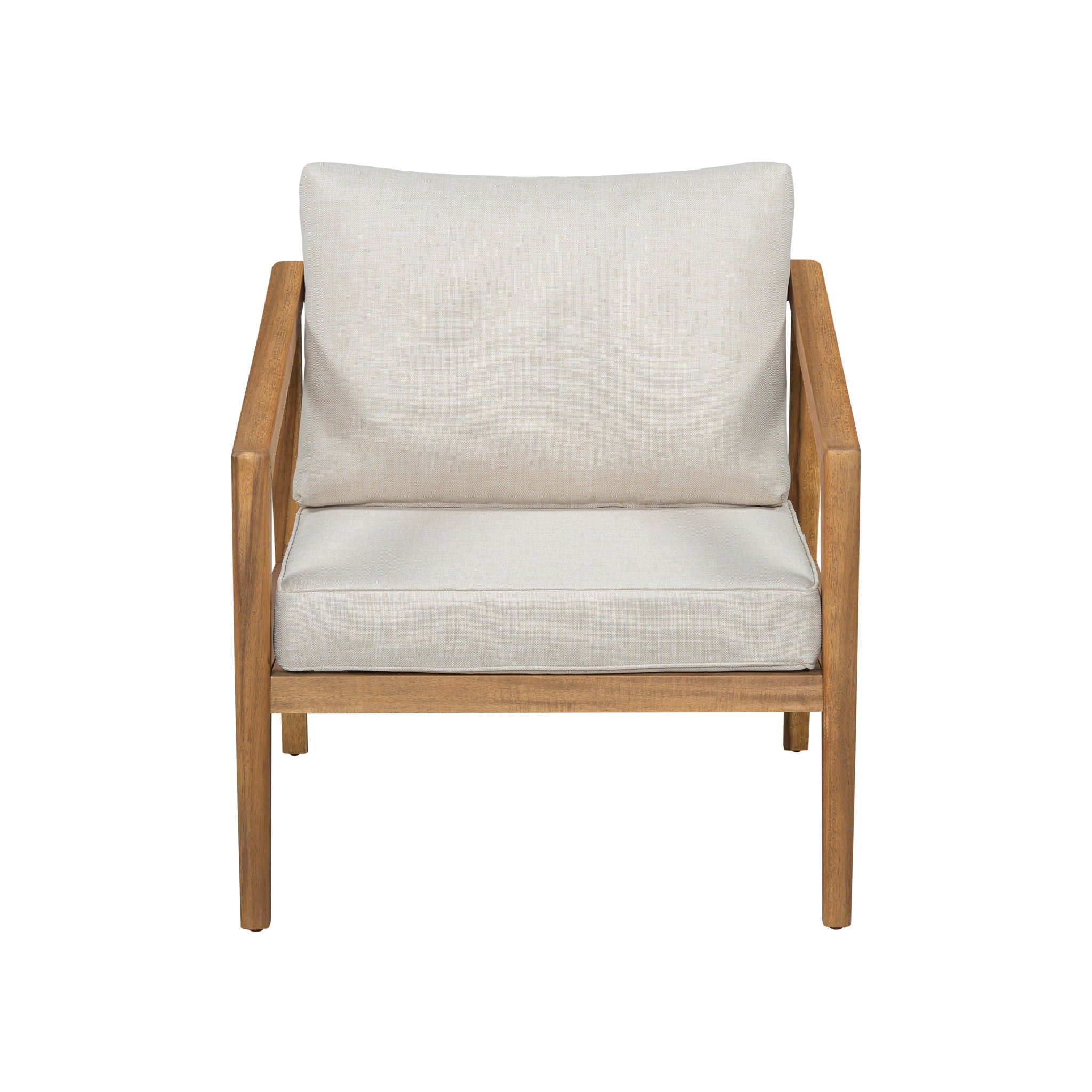 Westin - Outdoor Acacia Wood Club Chair (Set of 2) - Teak / Beige