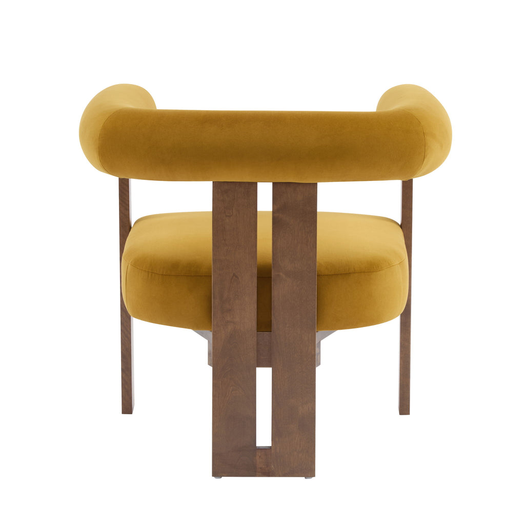 Modern Upholstered Round Arm Accent Chair With Upholstery