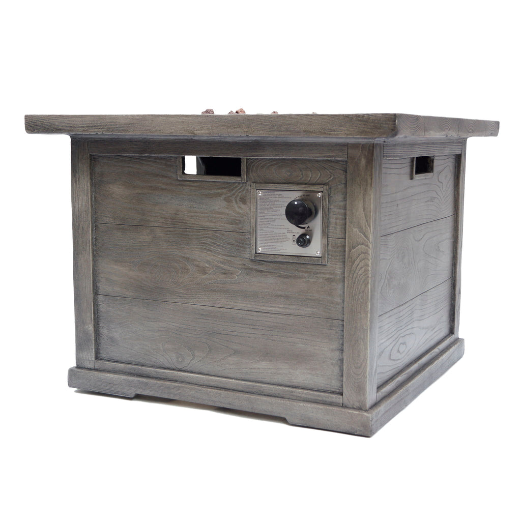 Outdoor Patio Square Gas Burning Mgo Fire Pit, Tank Inside, 40000 Btu