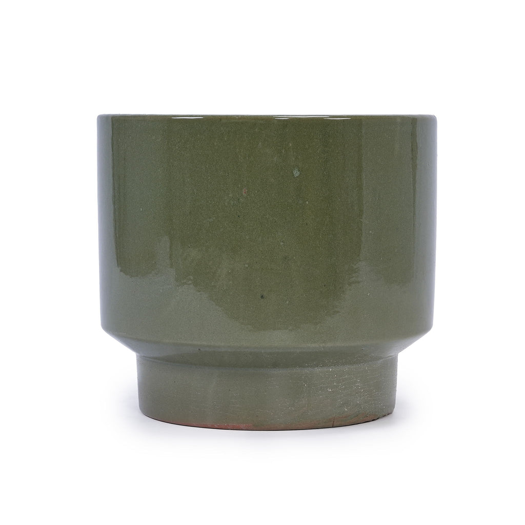 3 Pieces Ceramic Flowerpot, Planter For Patio, Garden Or Windowsills - Antique Light Green