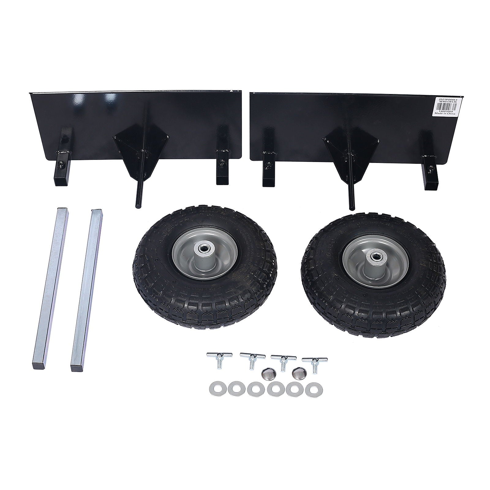 Heavy Duty 600Lb Panel Dolly With 10In. Pneumatic Wheels Alloy Steel - Black