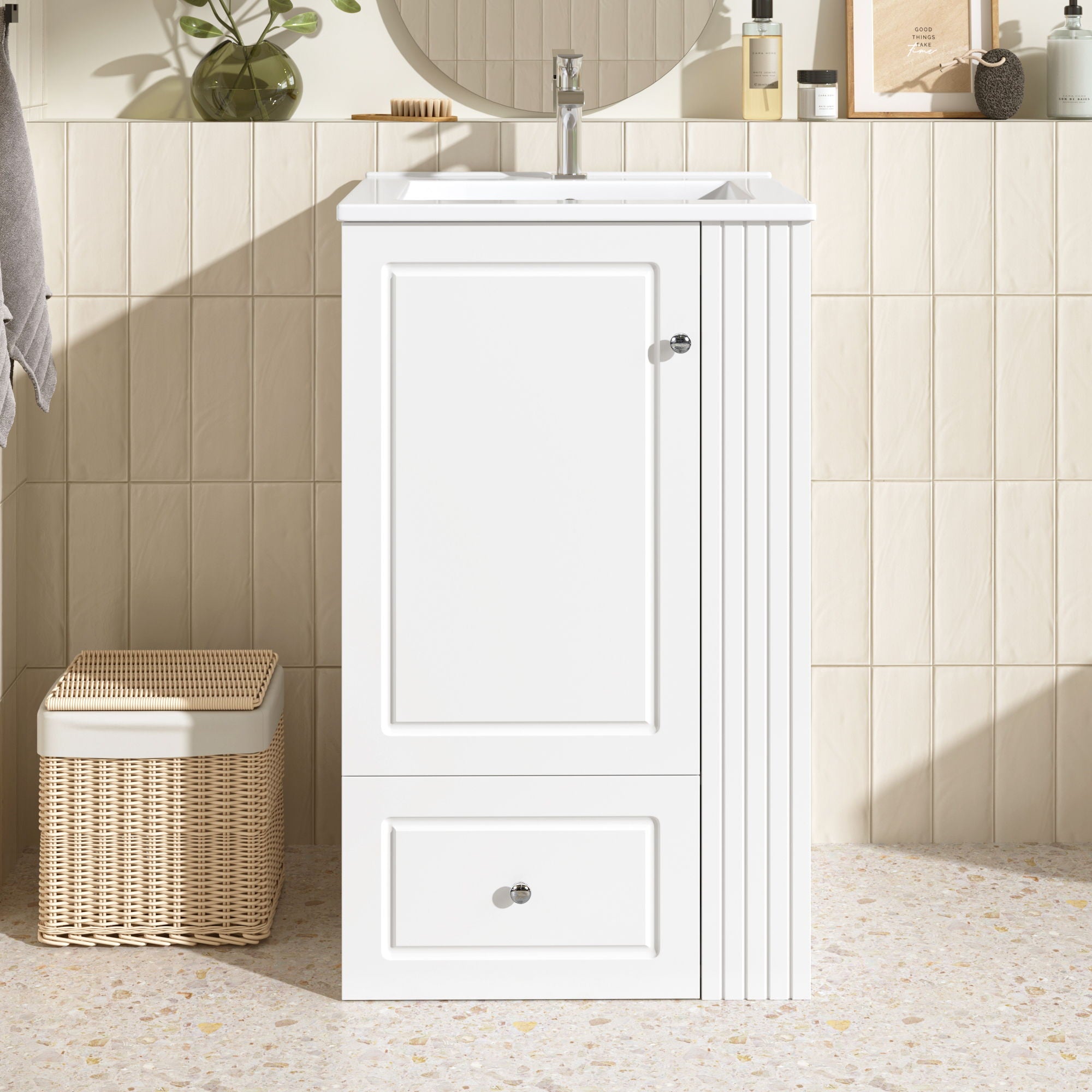 Modern Freestanding Bathroom Vanity With Sink, Soft-Close Drawer, Towel Bar