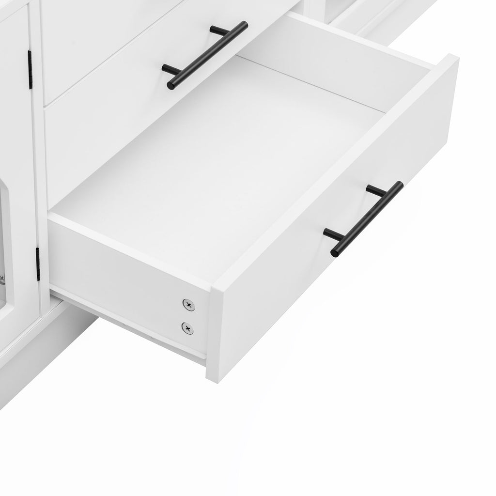 Modern Minimalist TV Stand, Entertainment Center Media Console Cabinet With Adjustable Shelves For Living Room