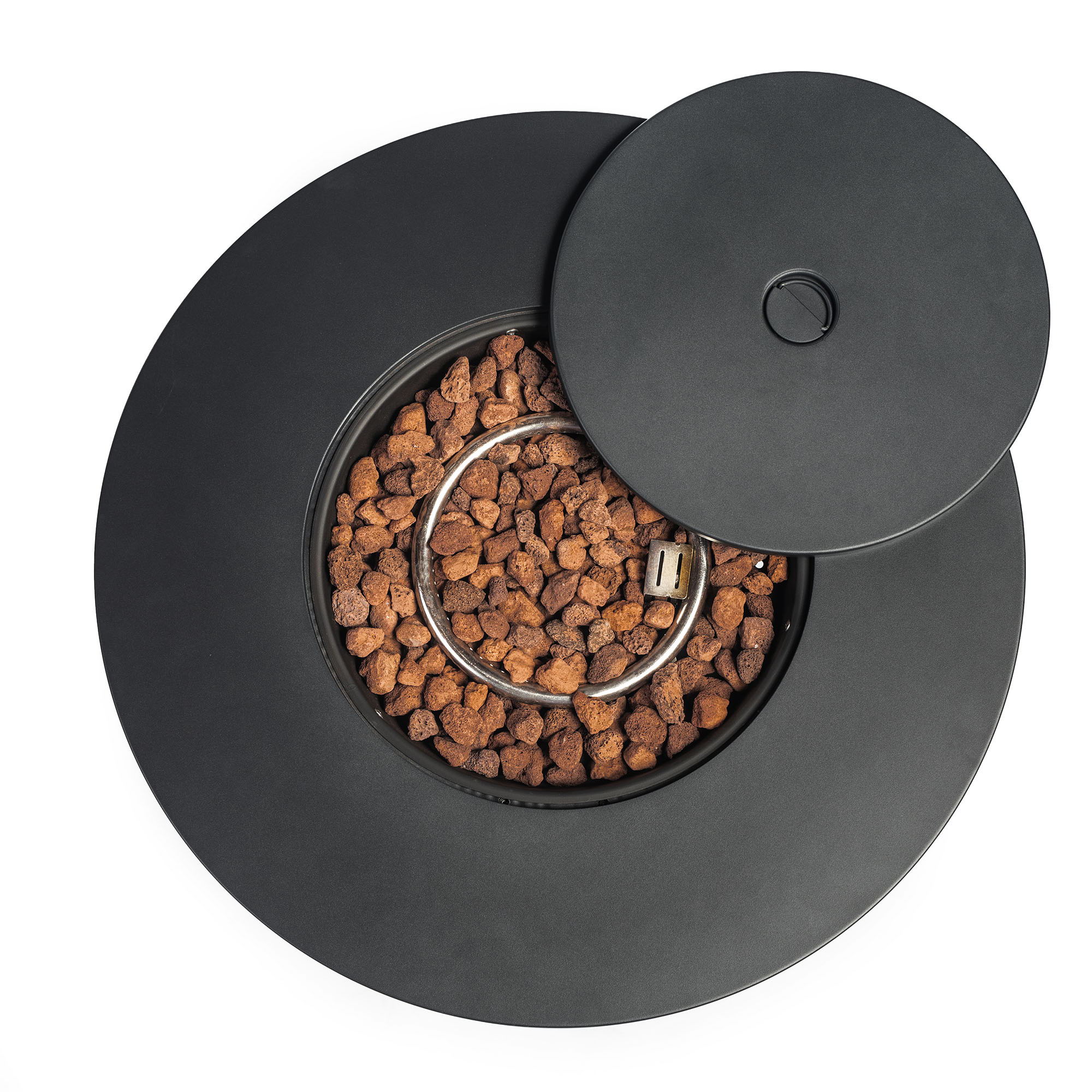 Propane Round 40000Btu Fire Pit Table - Black