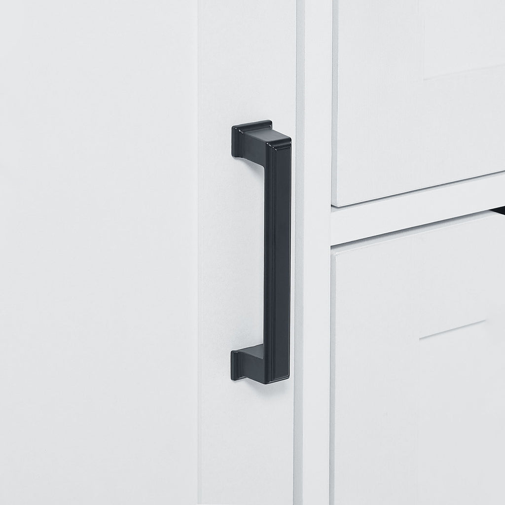 Freestanding Bathroom Storage Cabinet With Doors And Drawers, Adjustable Shelf, Open Shelves - White