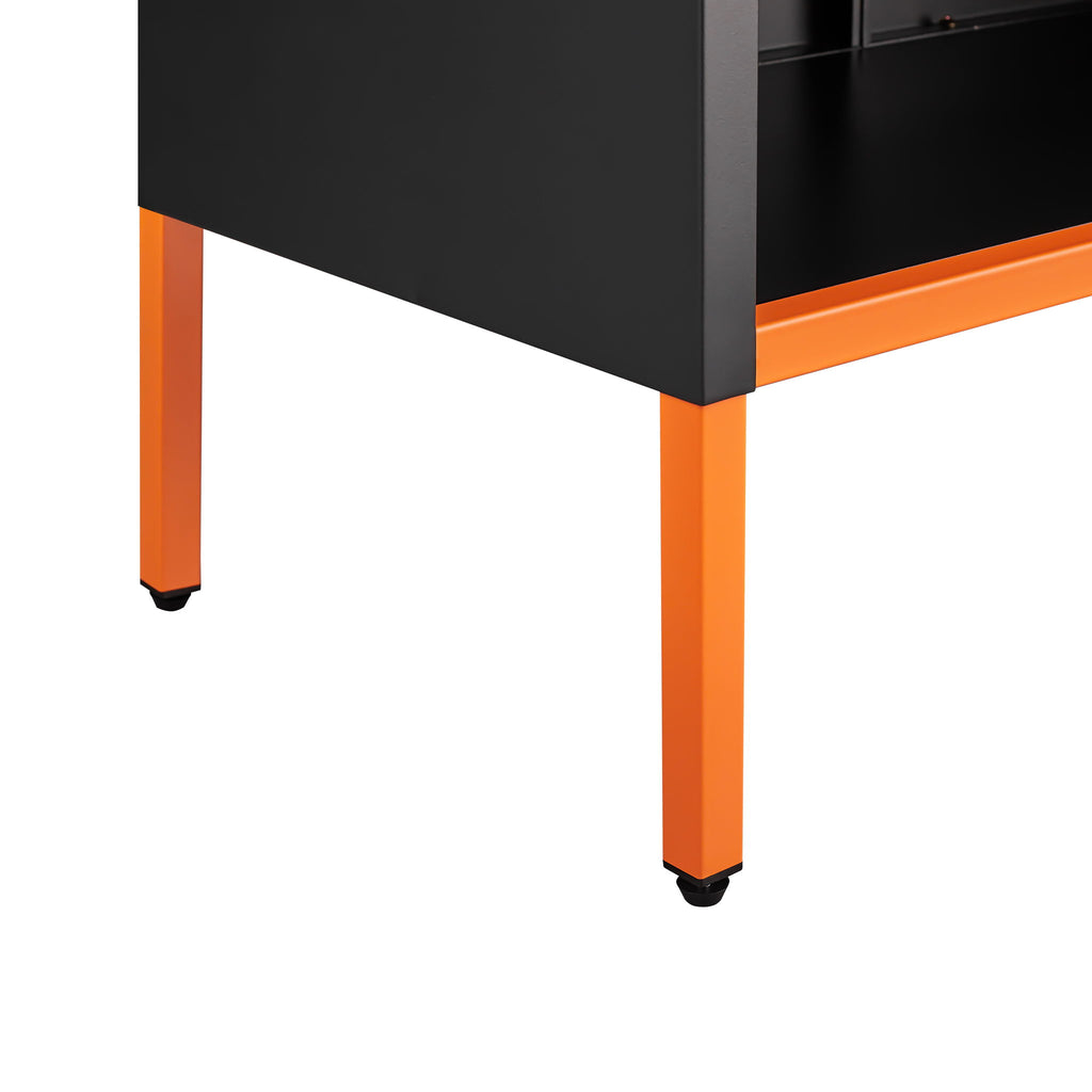 Grid Double Door Shoe Cabinet With Adjustable Compartments And Moisture-Proof Design In Metal