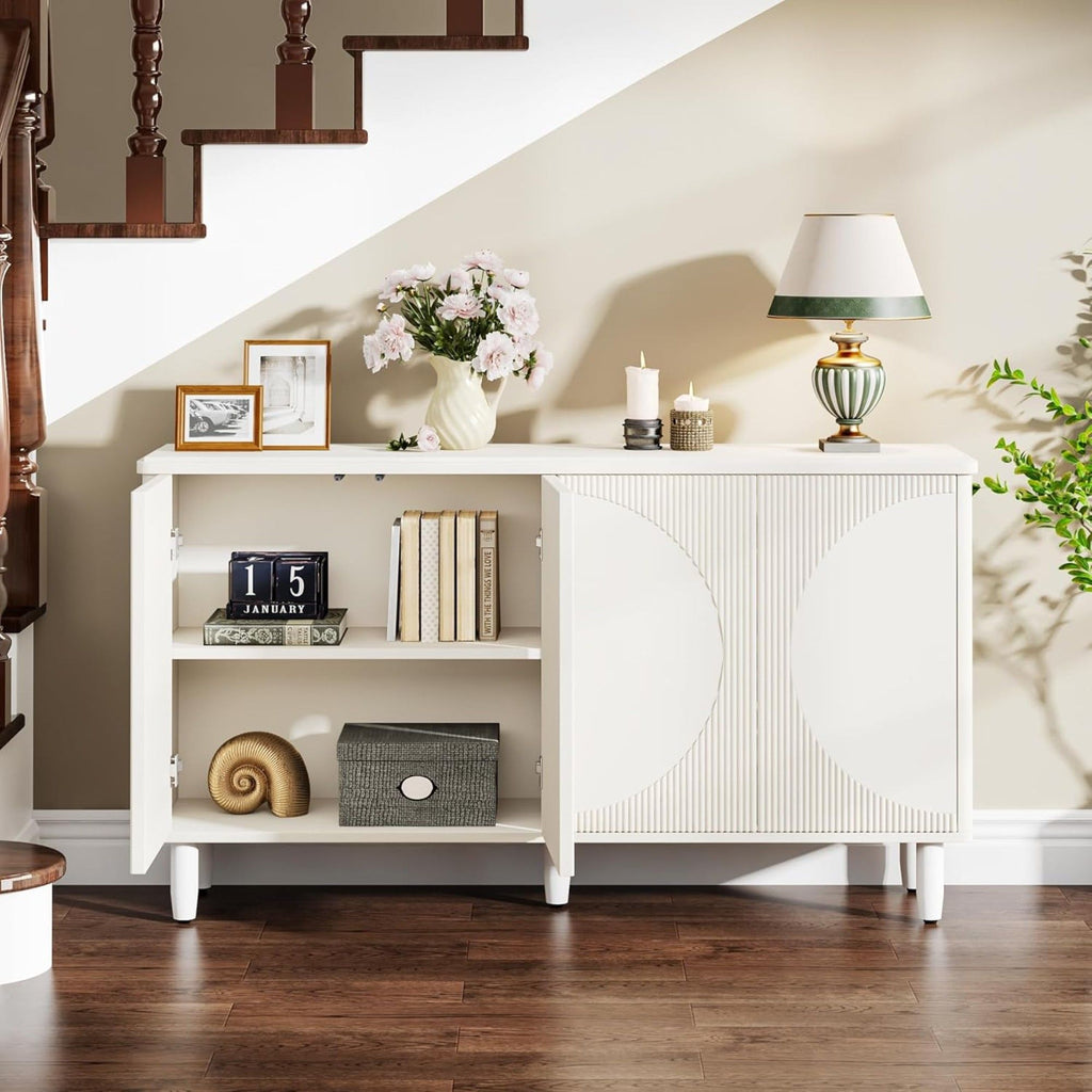 Buffet Sideboard Cabinet With Storage For Dining Room - White