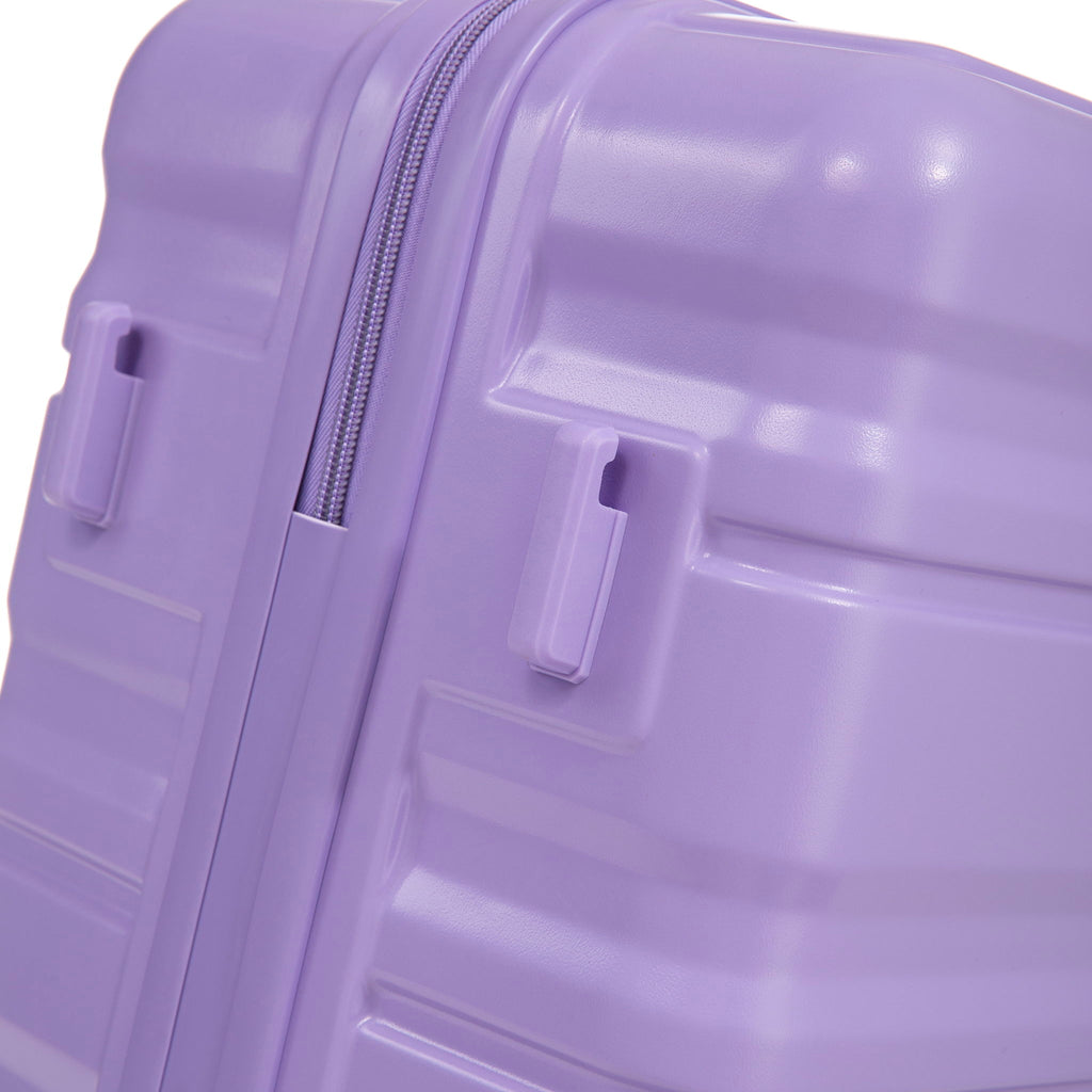 3 Piece 20" / 24" / 28" Spinner Luggage Set & Combination Lock, Durable Hard Shell With 360° Silent Wheels - Blue / Purple