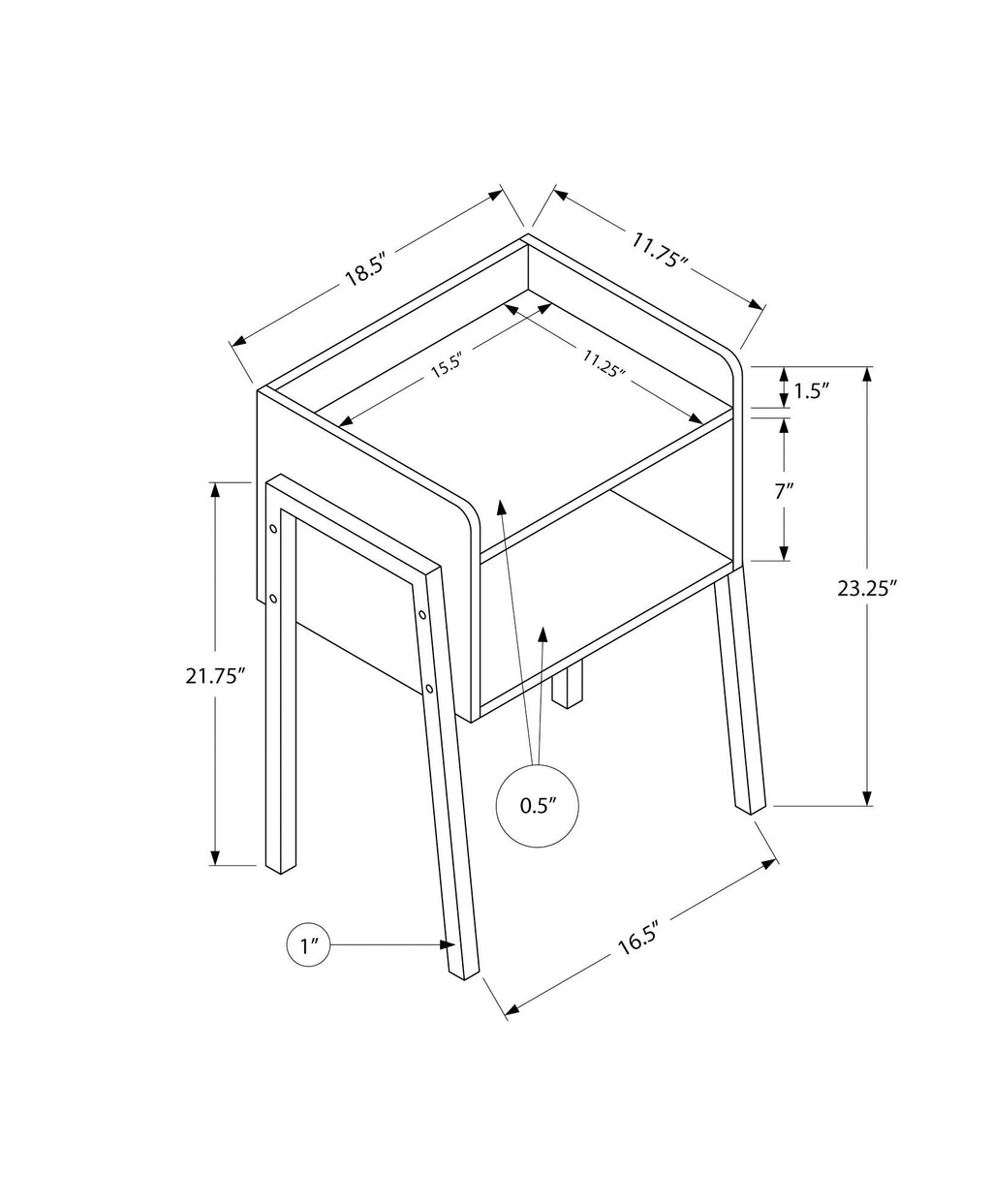 Accent Table Side, Contemporary & Modern - Gray