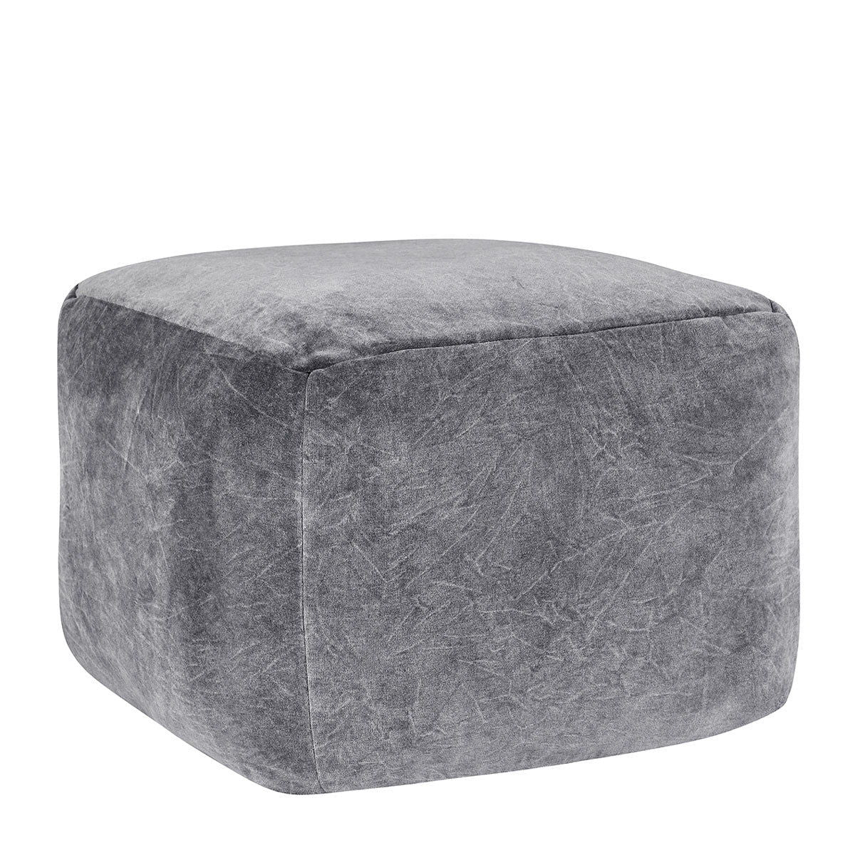 Heirloom - Velvet Pouf - Stone Gray
