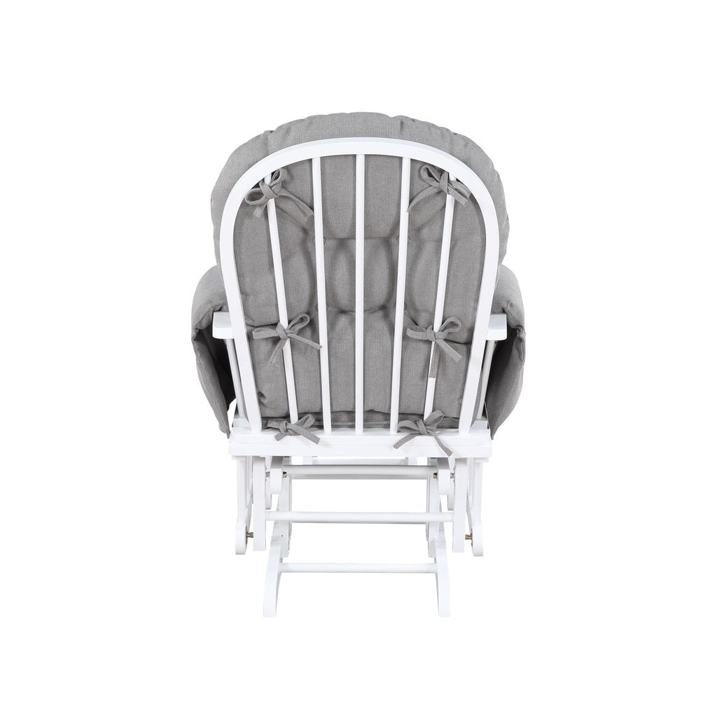 Mason - Glider And Ottoman White Wood - Gray