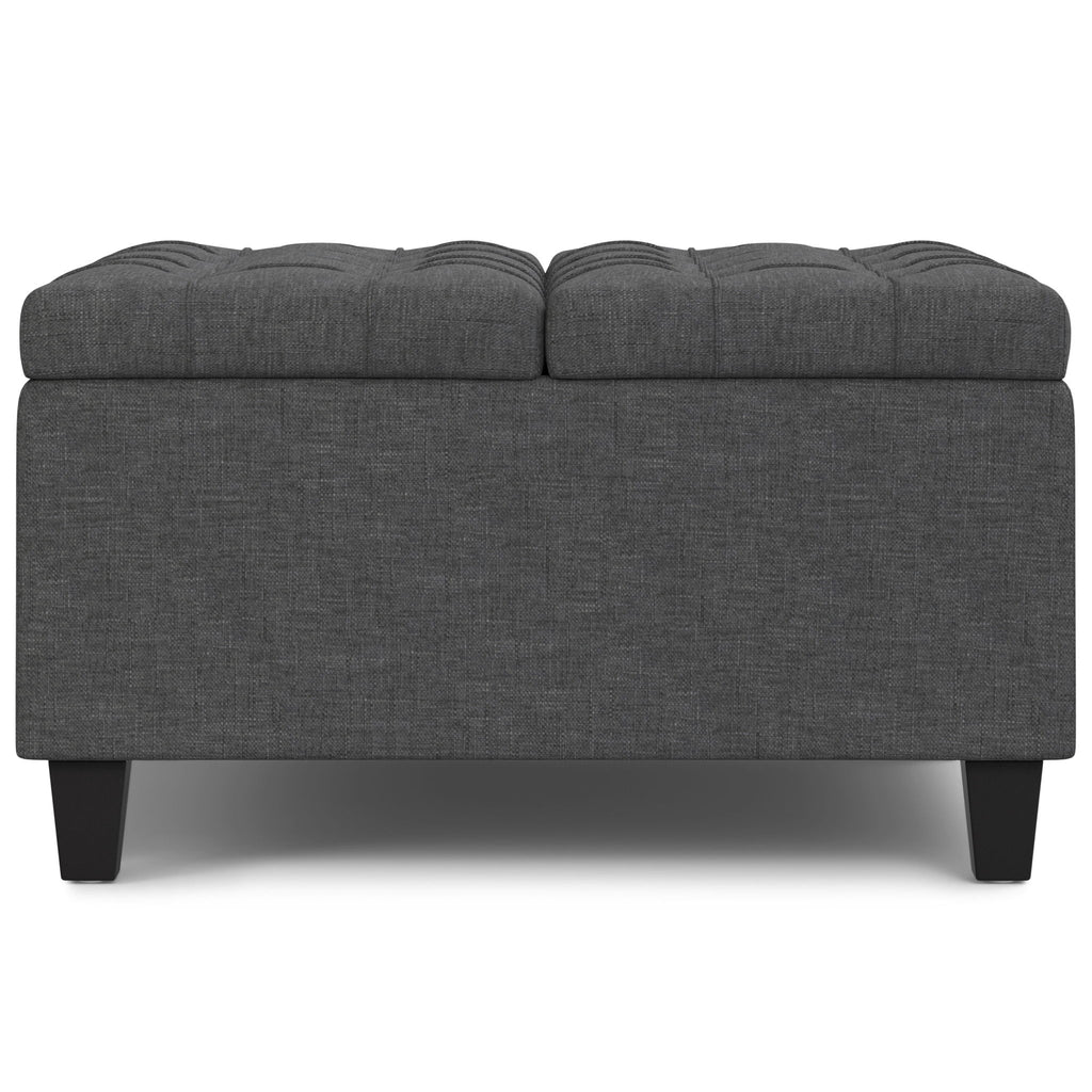 Harrison - Small Square Coffee Table Storage Ottoman - Gray