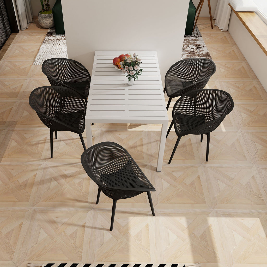 4 Pack Lounge Chair Set With Long Table