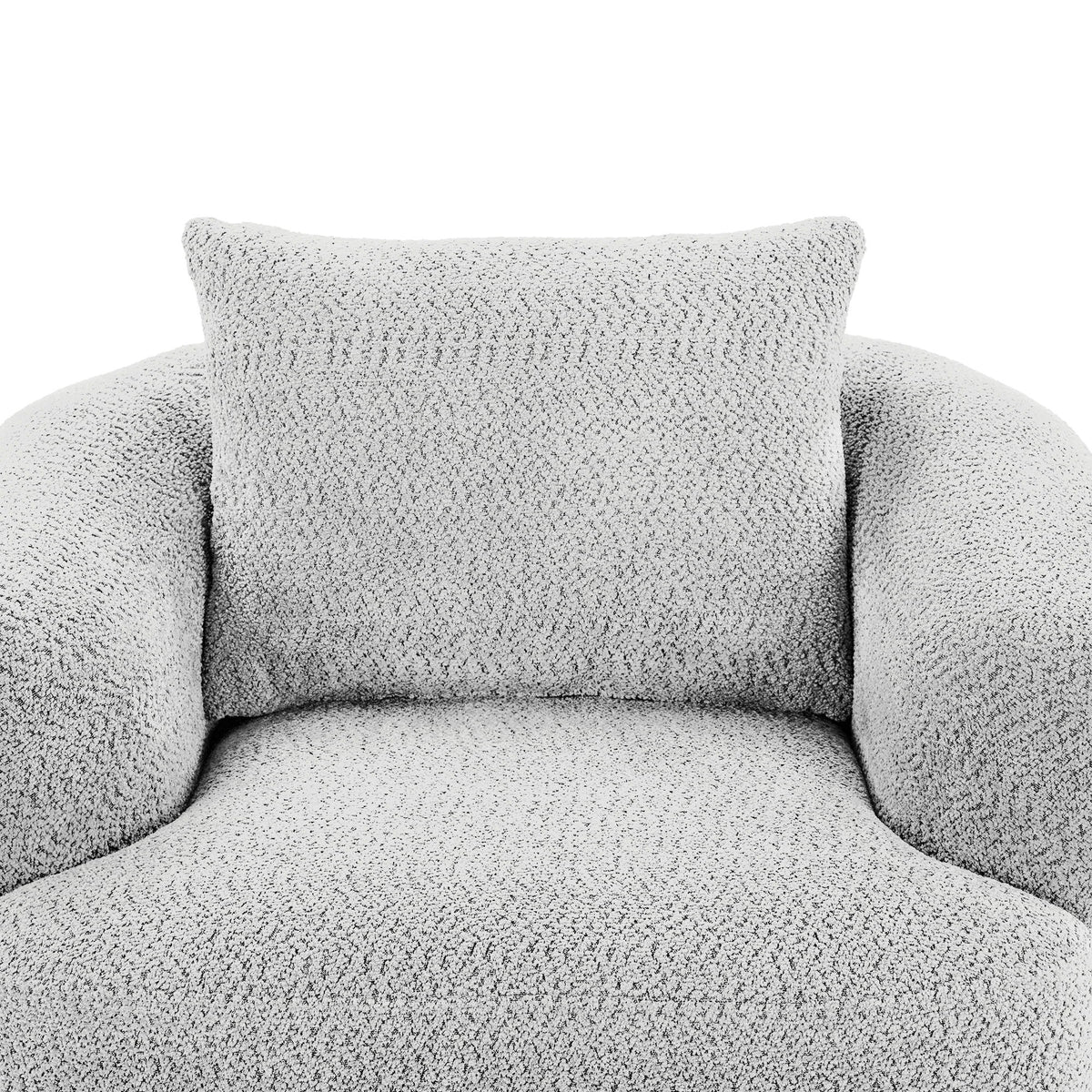 360° Swivel Barrel Sofa Chair With Throw Pillow, Upholstered Accent Chair