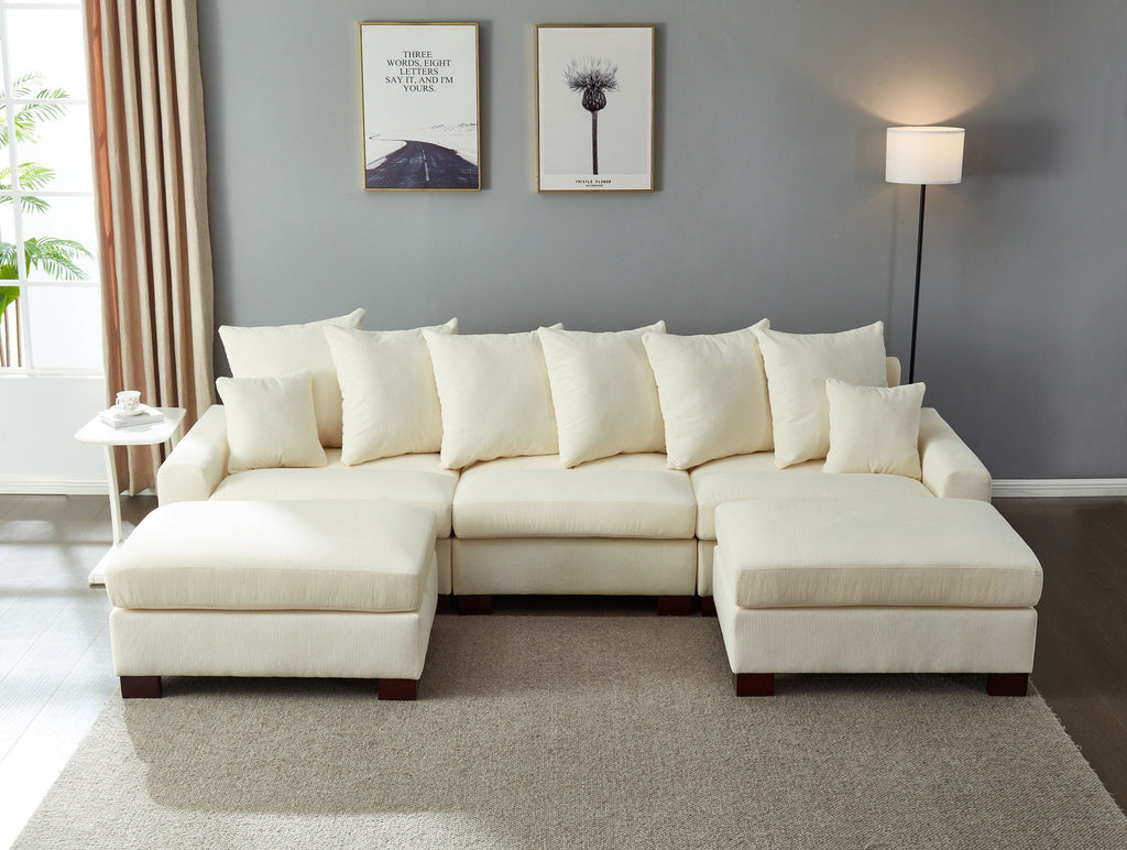 5 Seater Oversized Convertible L & U Shaped Couch