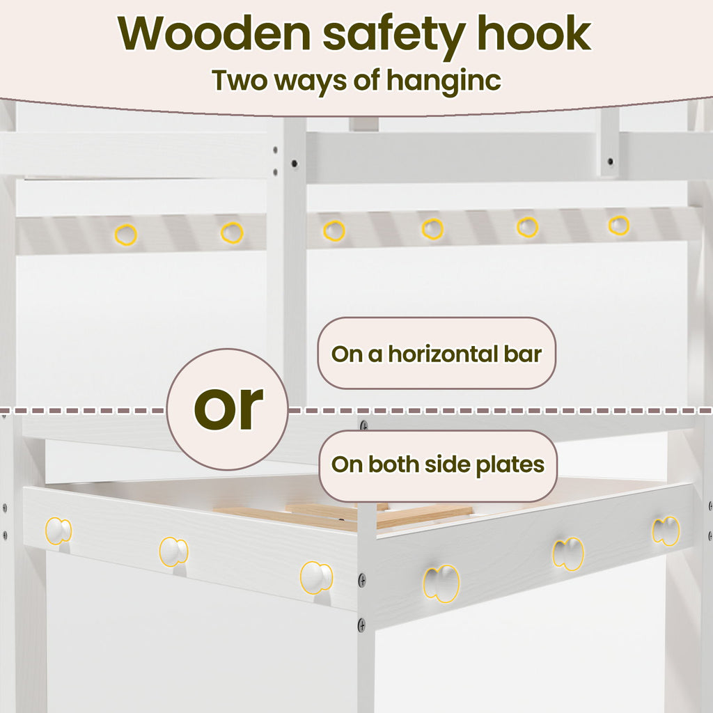 Twin Low Bunk Bed With LED Strip Lighting - White